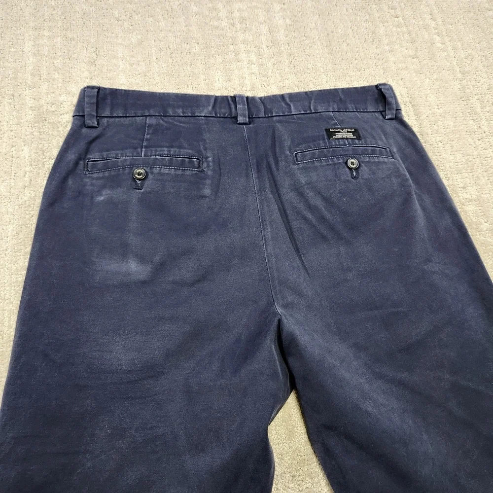 Banana Republic Pants Men 34x32 Aiden Chino Straight Leg Fit Cotton‎ Navy Blue